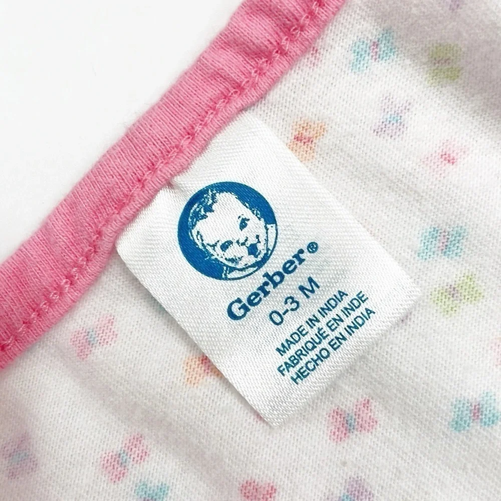 Gerber baby girls butterfly print footie